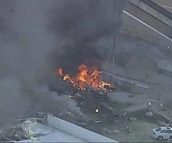 Video: Horrific! See the Moment a Plane Crashed Into a Shopping Centre With Many People Inside